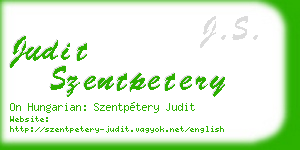 judit szentpetery business card