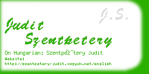 judit szentpetery business card